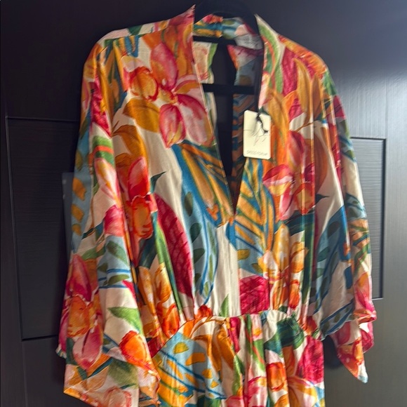 NWT Dress Forum Tropical Print Kimono Style Dress - Size L - Picture 6 of 11